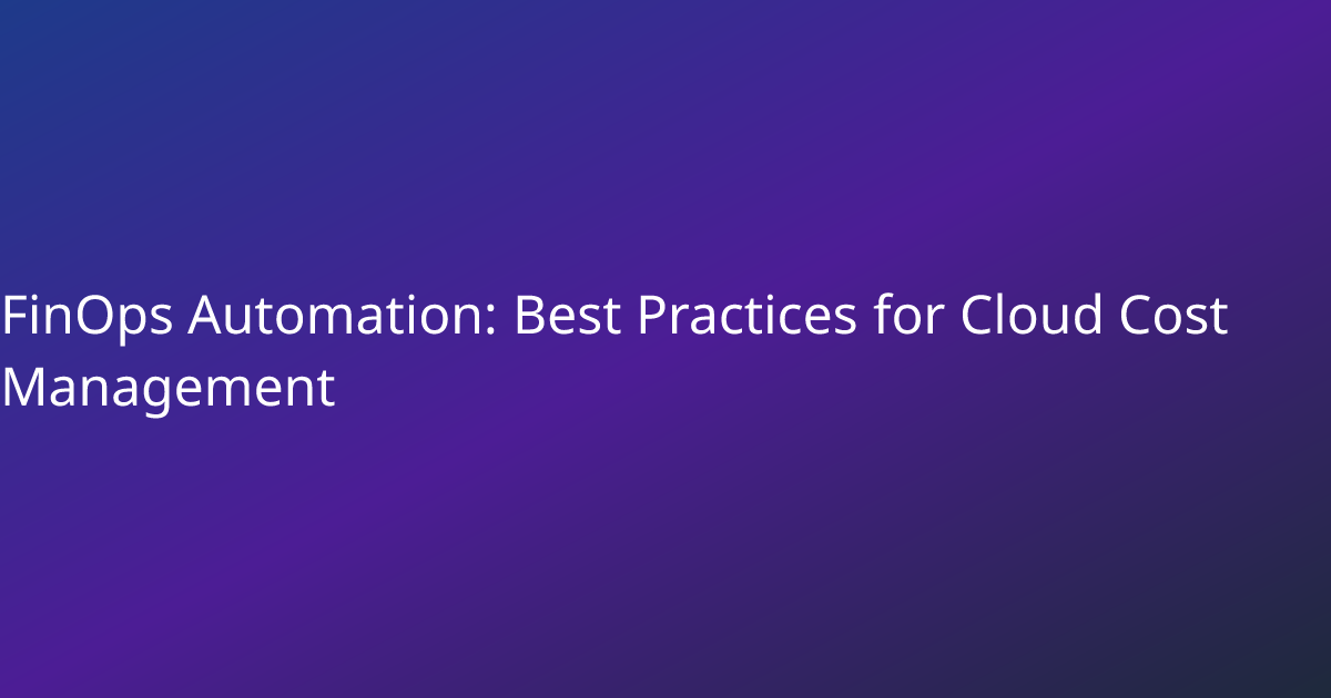FinOps Automation: Best Practices for Cloud Cost Management | CloudHiro